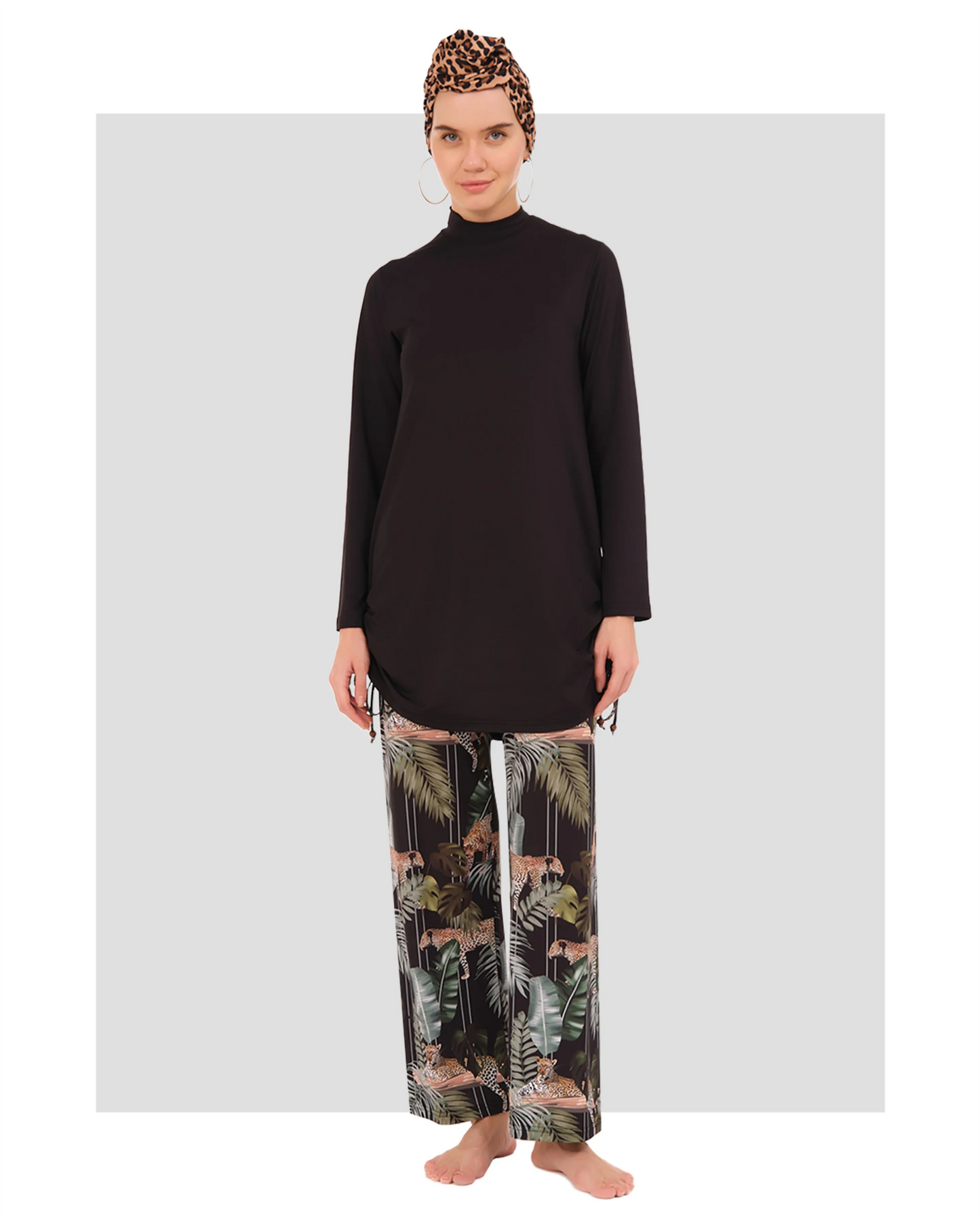 A Bold Jungle-Inspired Modest Swimwear