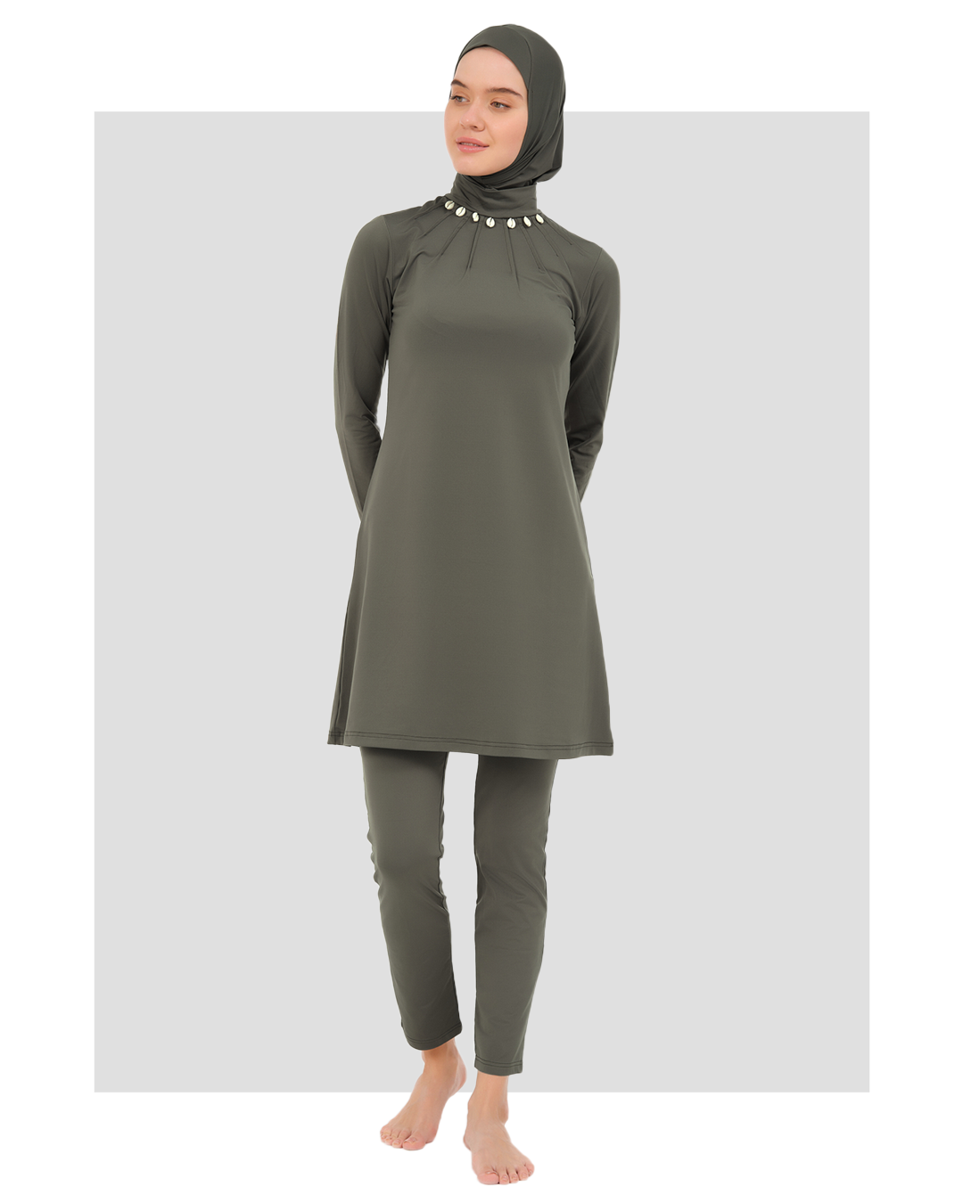 Olive Pearl Modest Swimwear