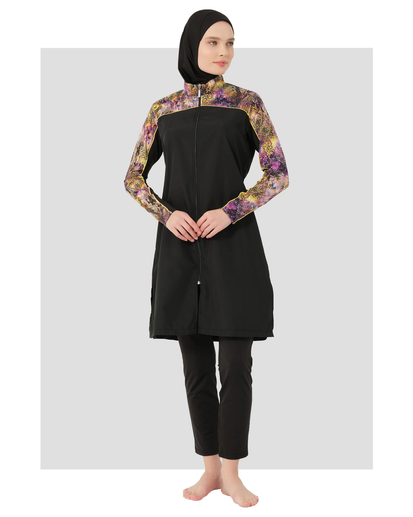 Animal Print Accented Burkini