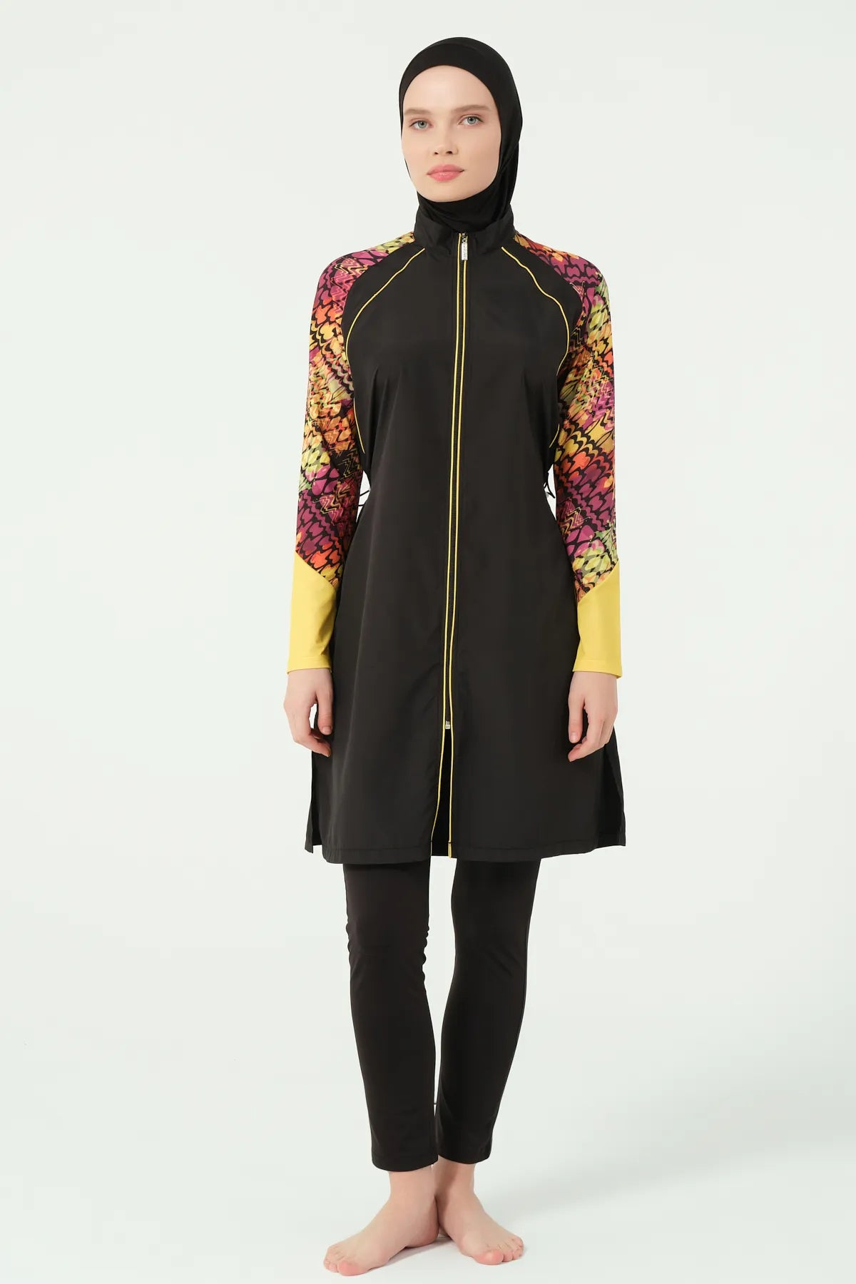 Black Snakeskin Accented Burkini