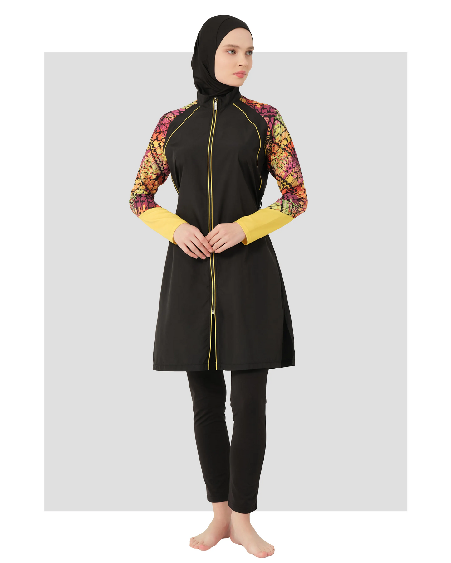 Black Snakeskin Accented Burkini