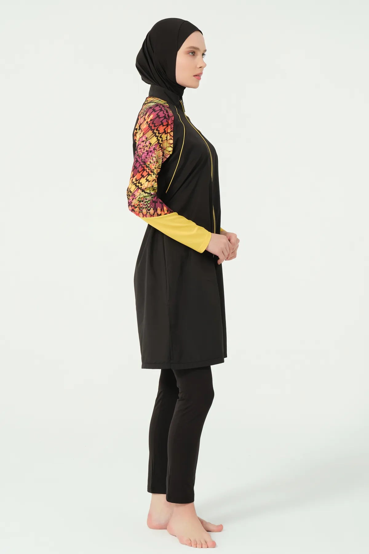 Black Snakeskin Accented Burkini