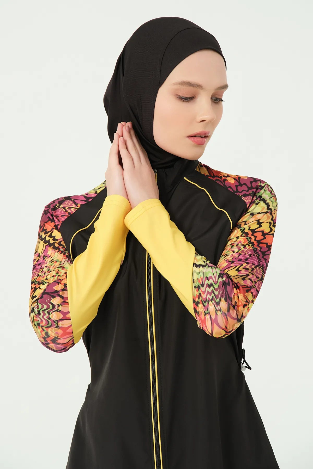 Black Snakeskin Accented Burkini