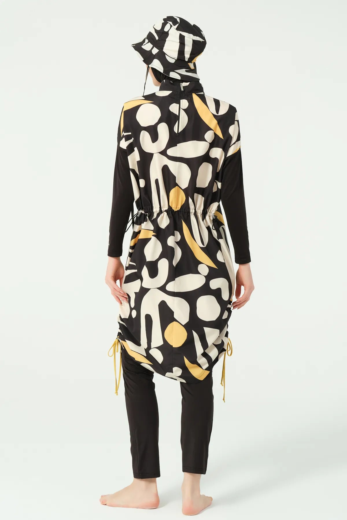Black & Beige Chic Abstract Burkini