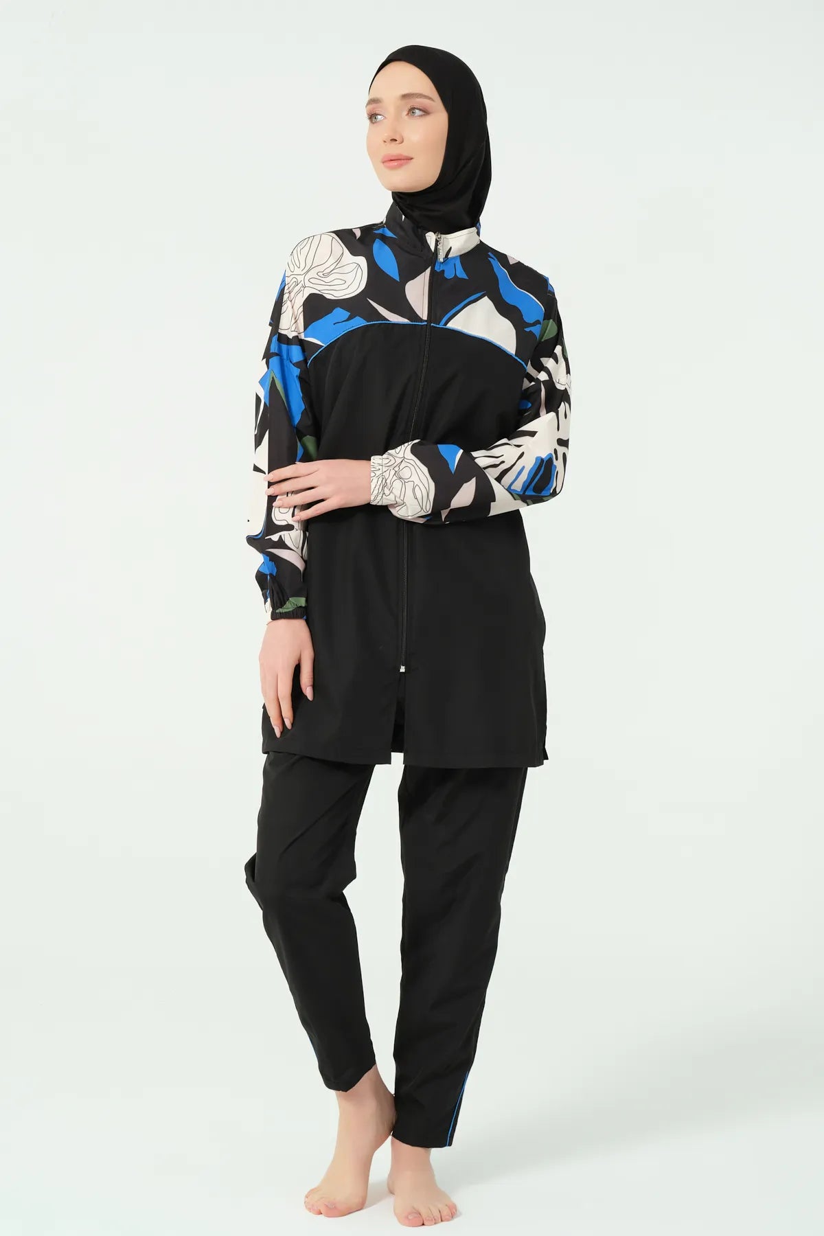 Chic Monochrome Modest Swimwear