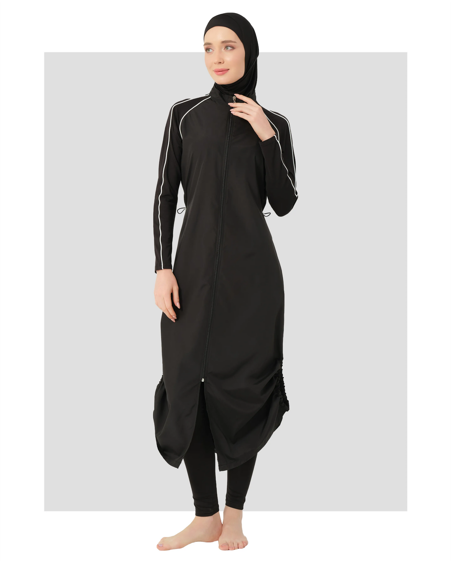 Elegant Black Full-Coverage Burkini