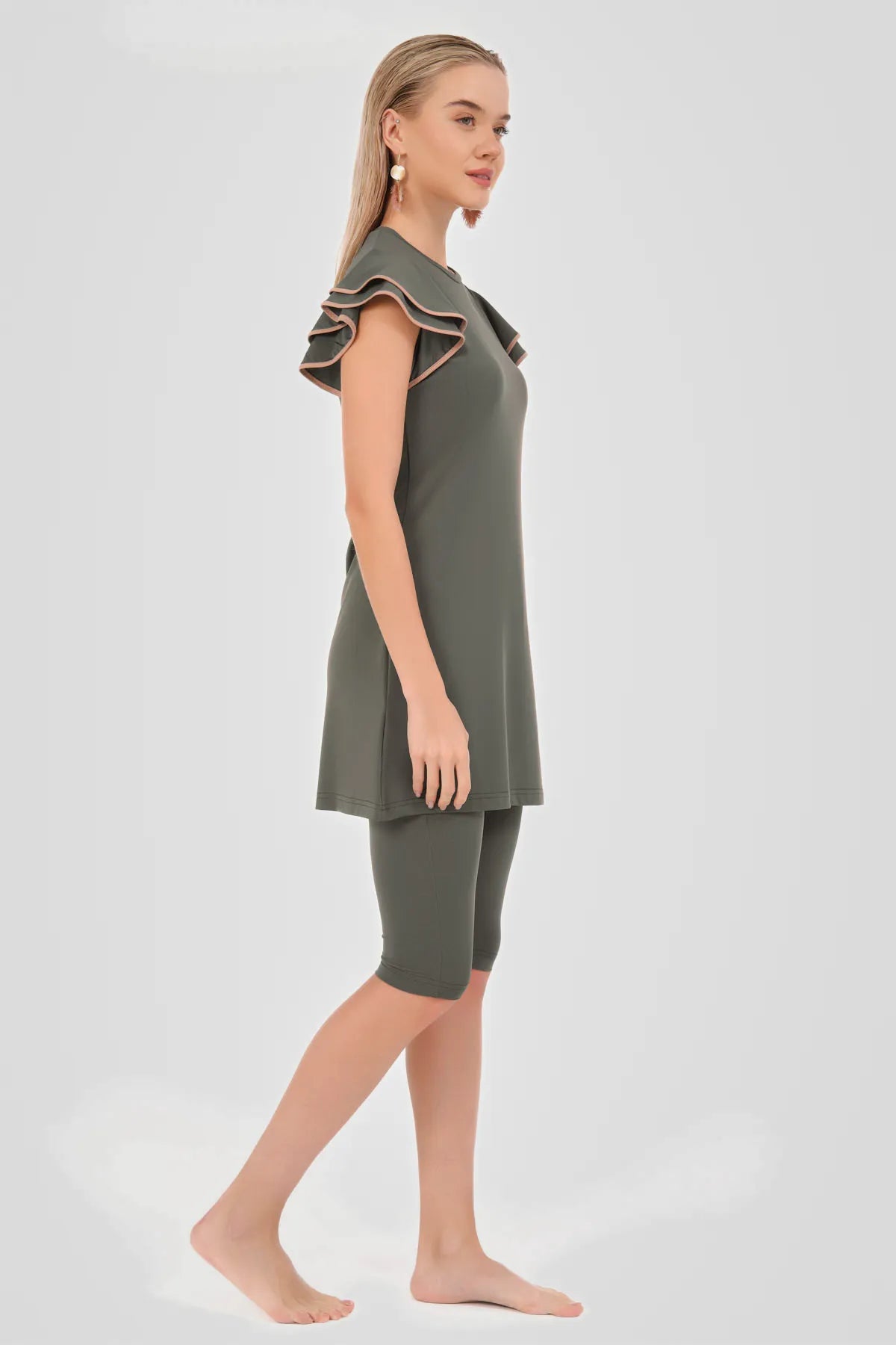 Elegant Khaki Modest Swimsuit