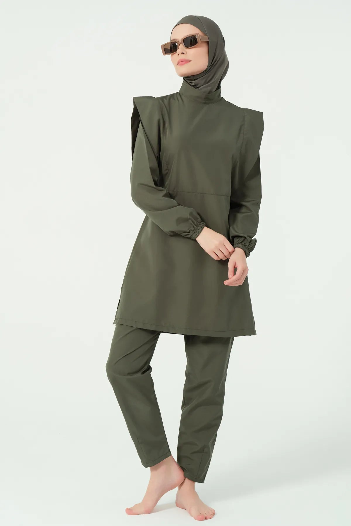 Elegant Khaki Modest Swimsuit