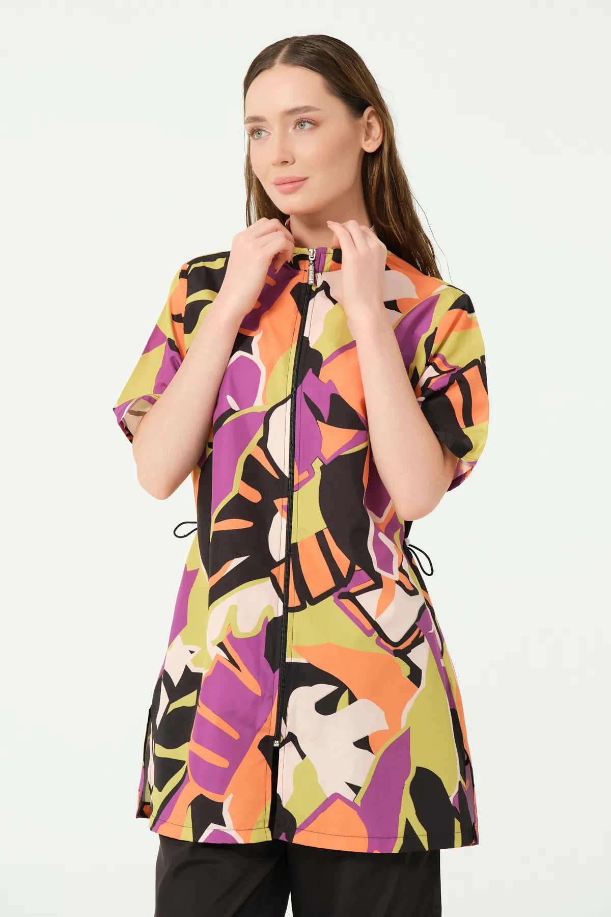 Modest Swimwear with Vibrant Abstract Print