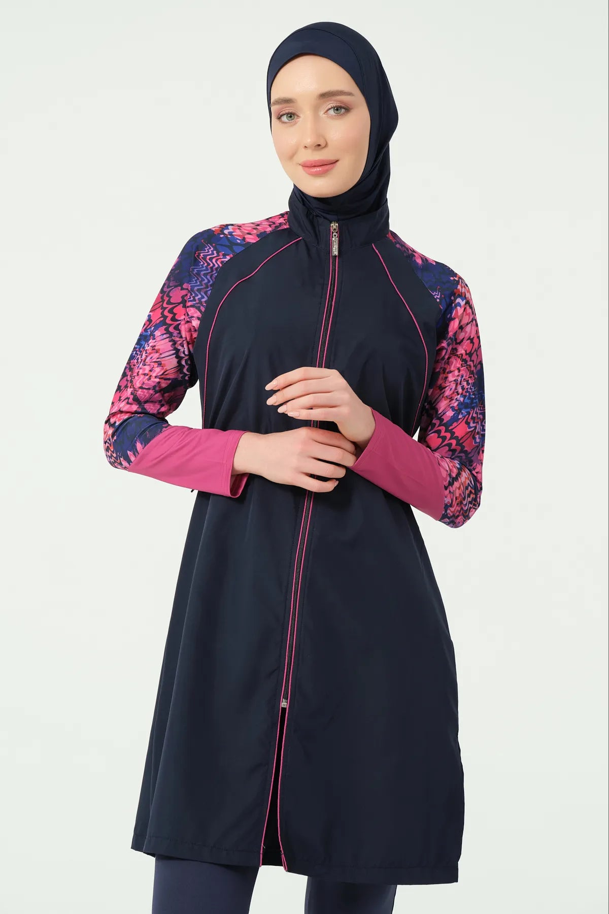 Navy Snakeskin Accented Burkini