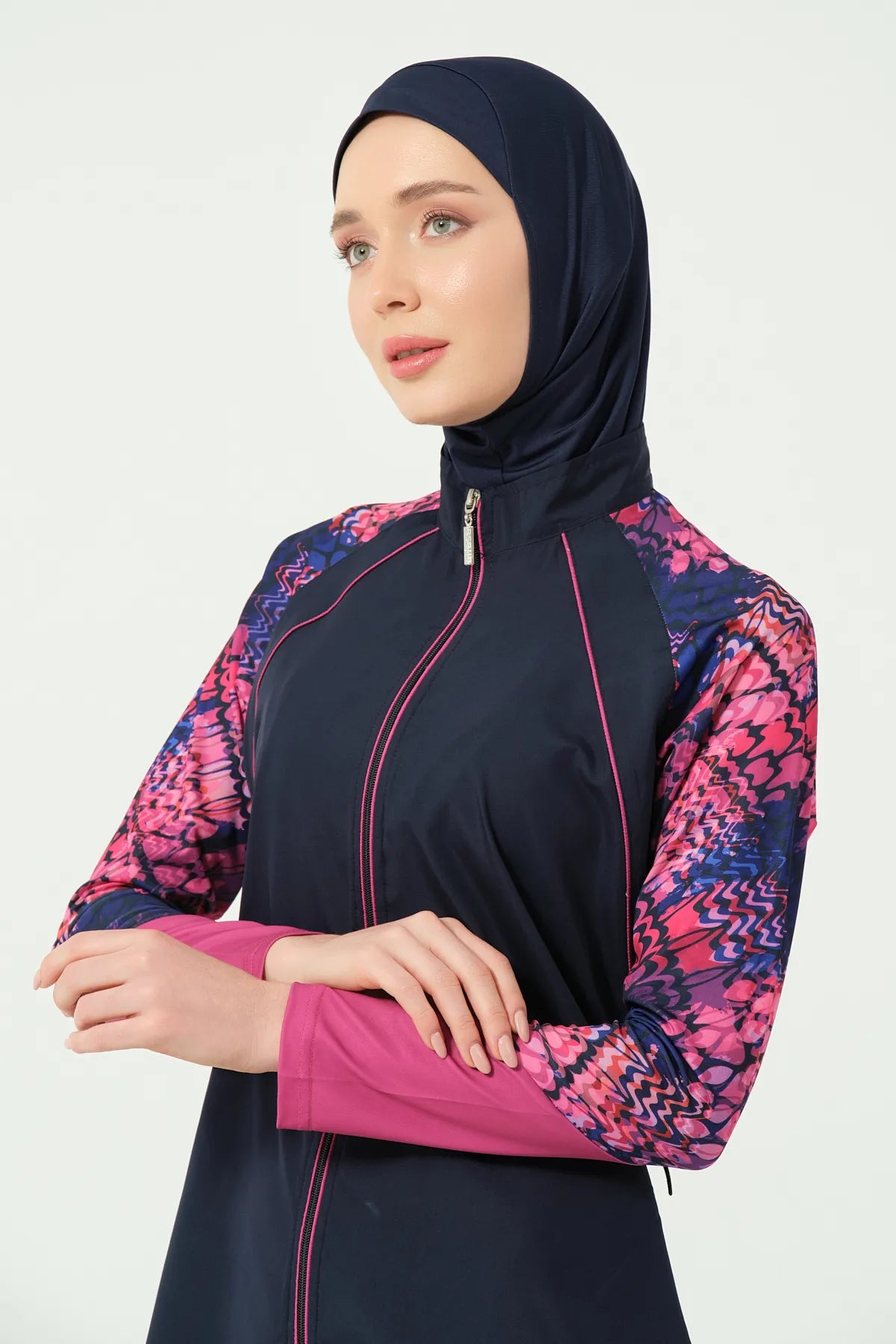 Navy Snakeskin Accented Burkini