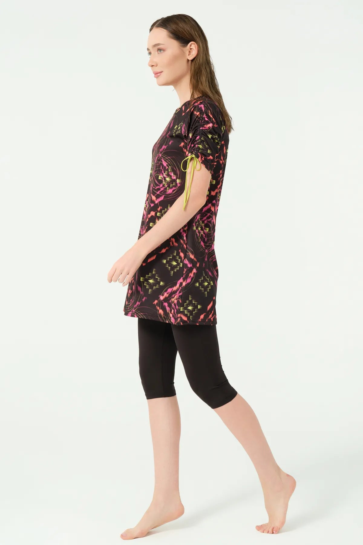 Short-Sleeve Burkini with Adjustable Ties
