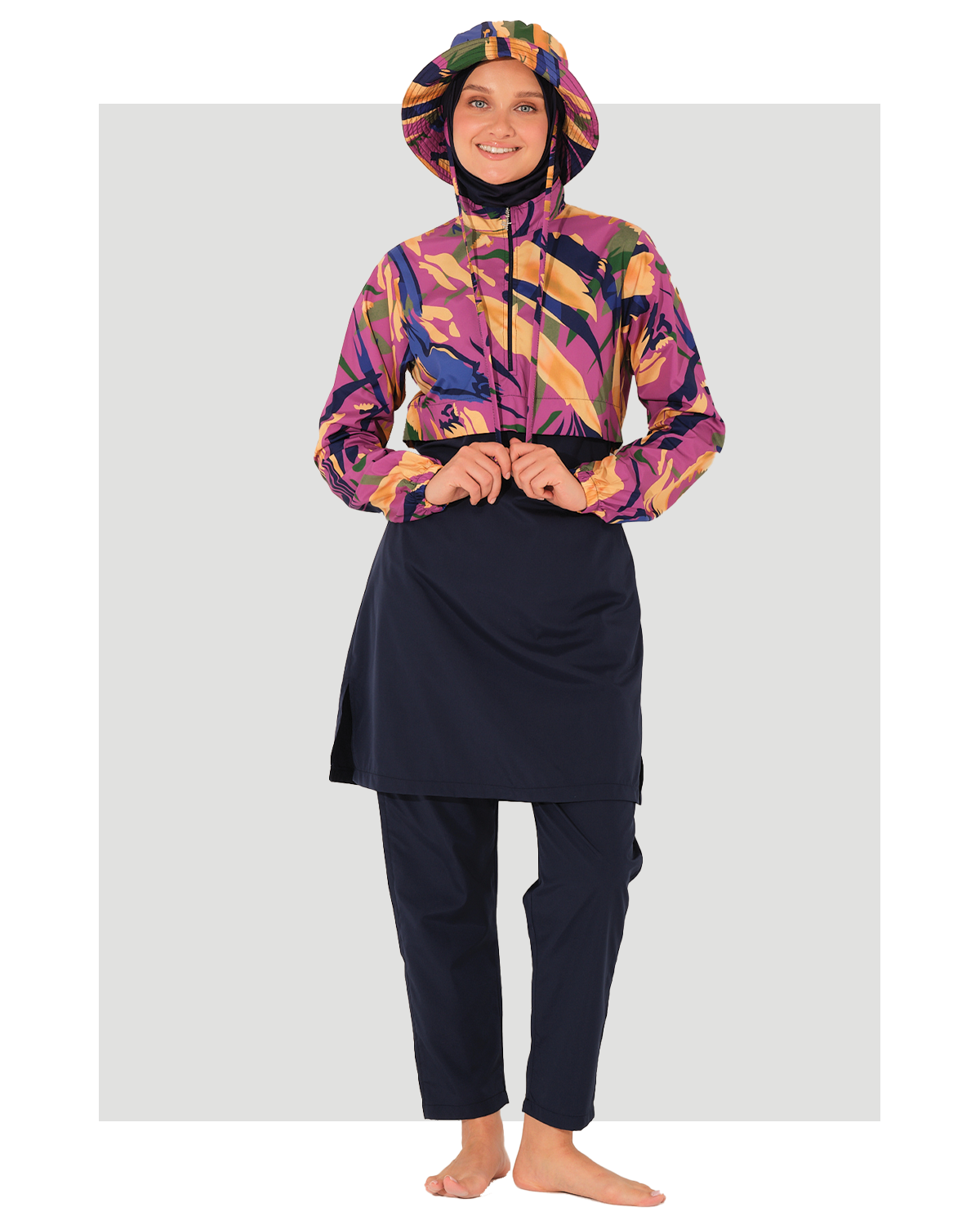 Multicolor Modest Swimwear Set