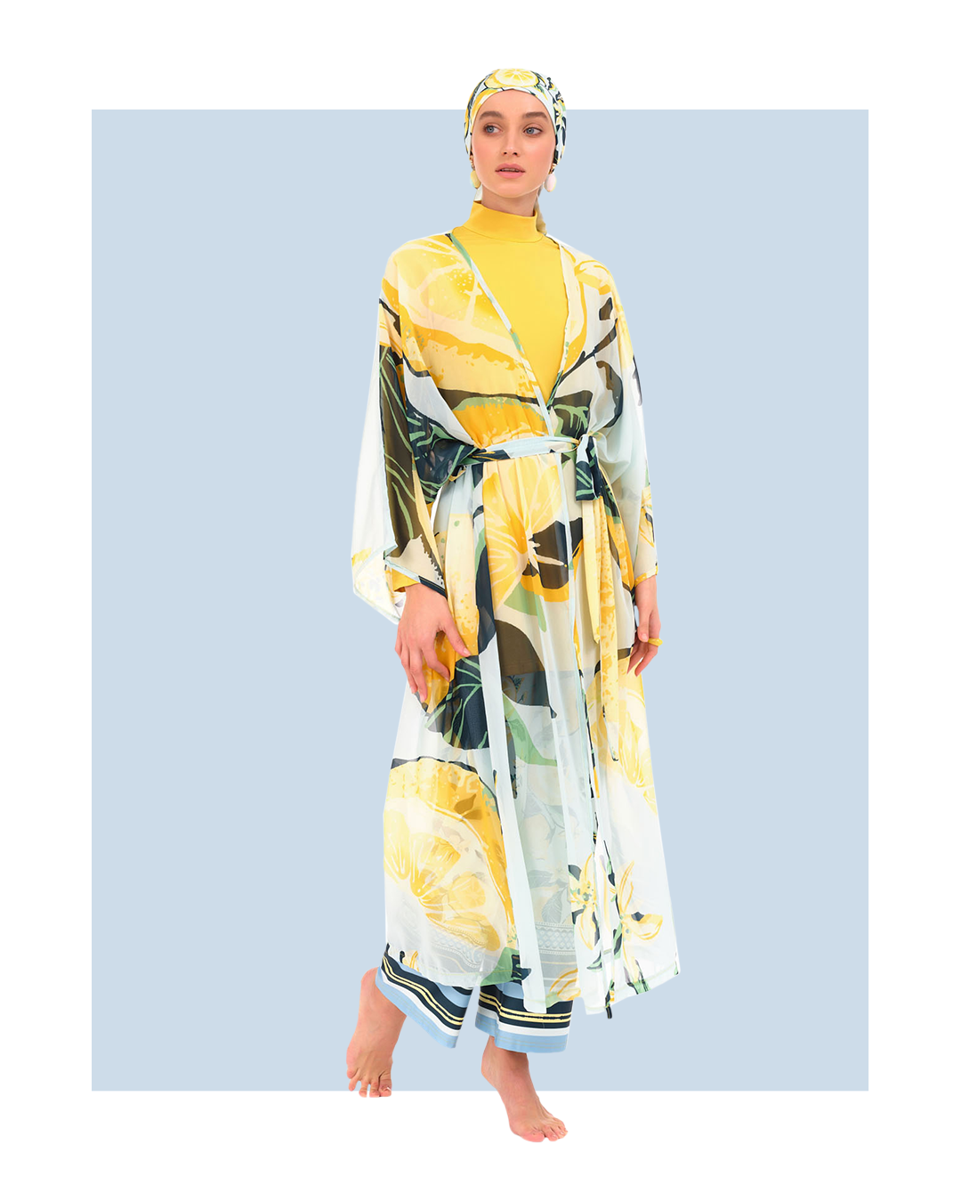 Lycra Fabric Printed Burkini & Kimono