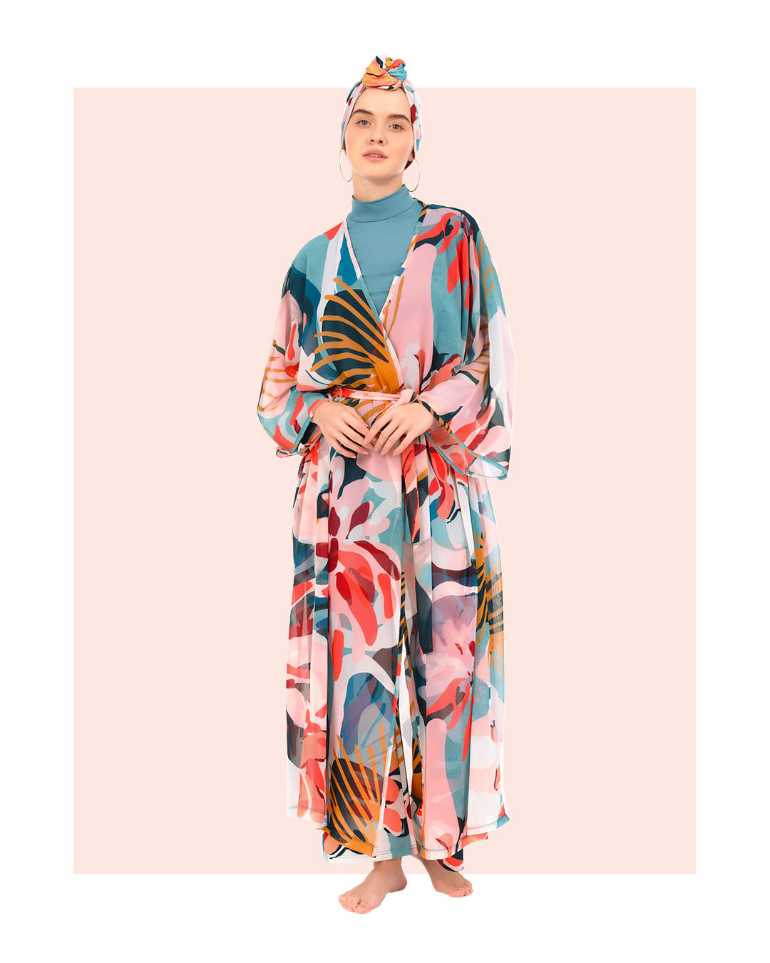 Lycra Fabric Printed Burkini & Kimono