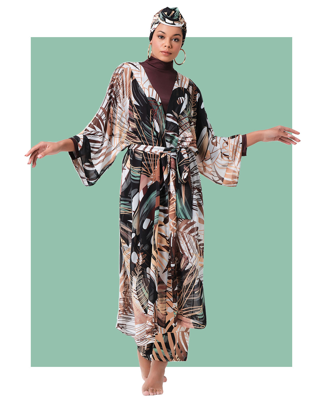 Lycra Fabric Printed Burkini & Kimono