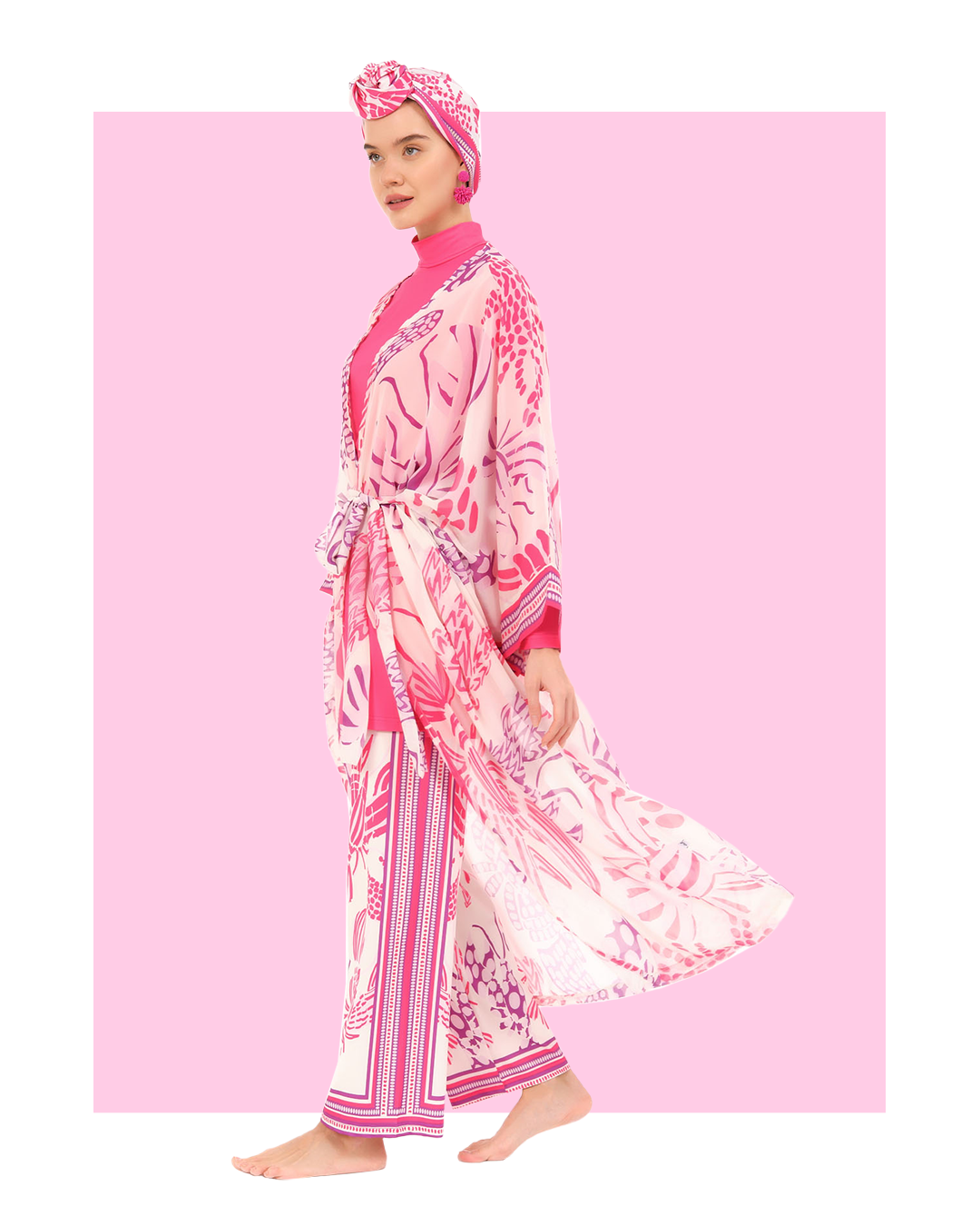 Lycra Fabric Printed Burkini & Kimono