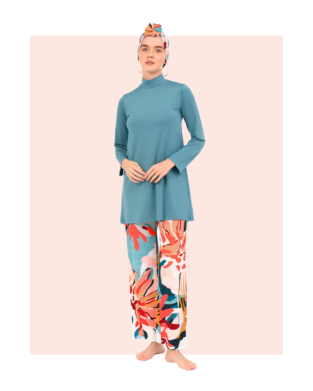 Lycra Fabric Printed Burkini Set