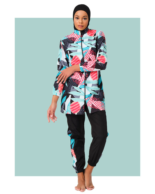 Tropical Print Parachute  Burkini