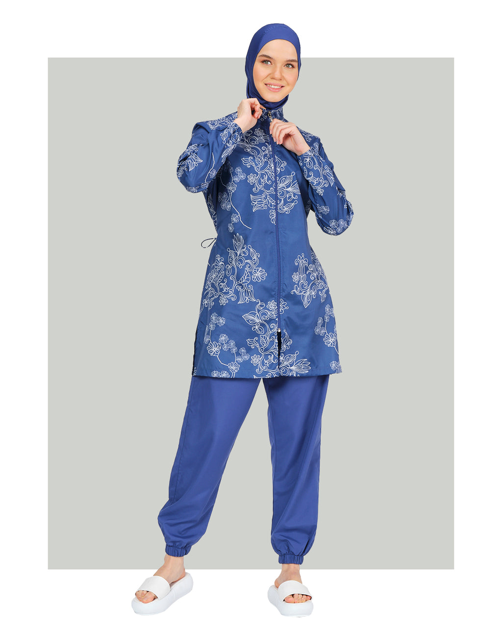 Modest Floral Embroidered Burkini