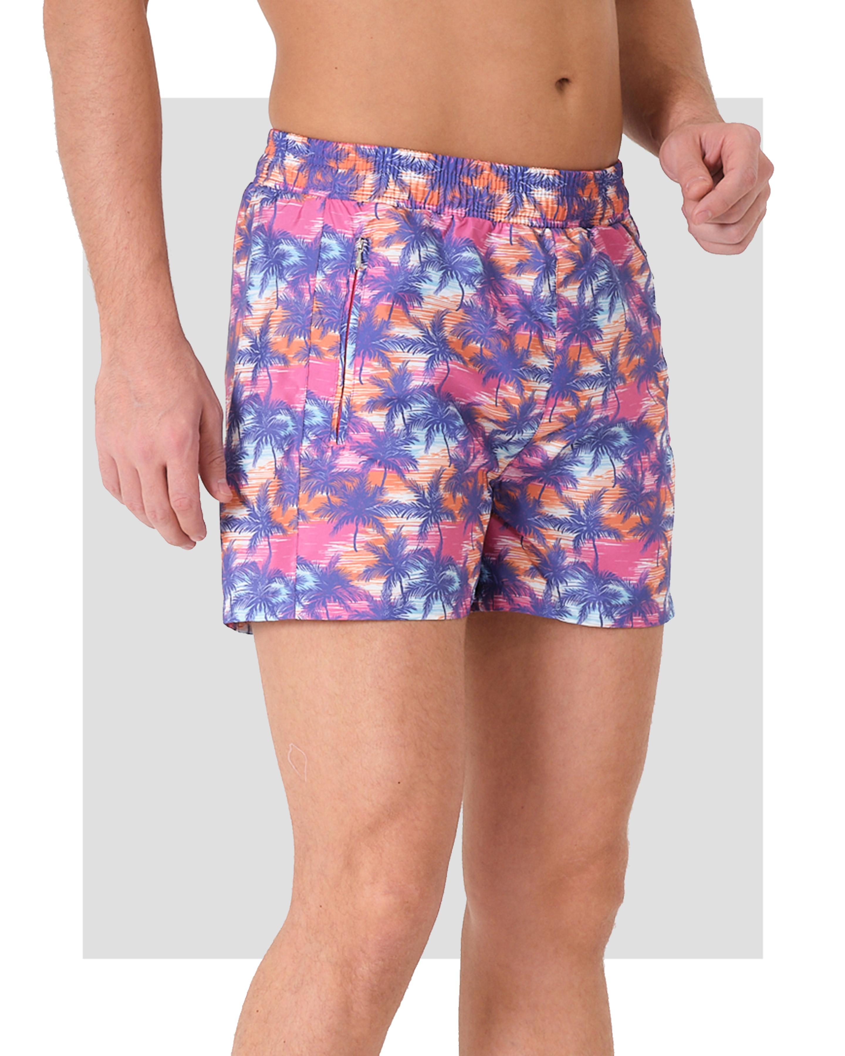 Palm Tree Print Men's Swim Shorts