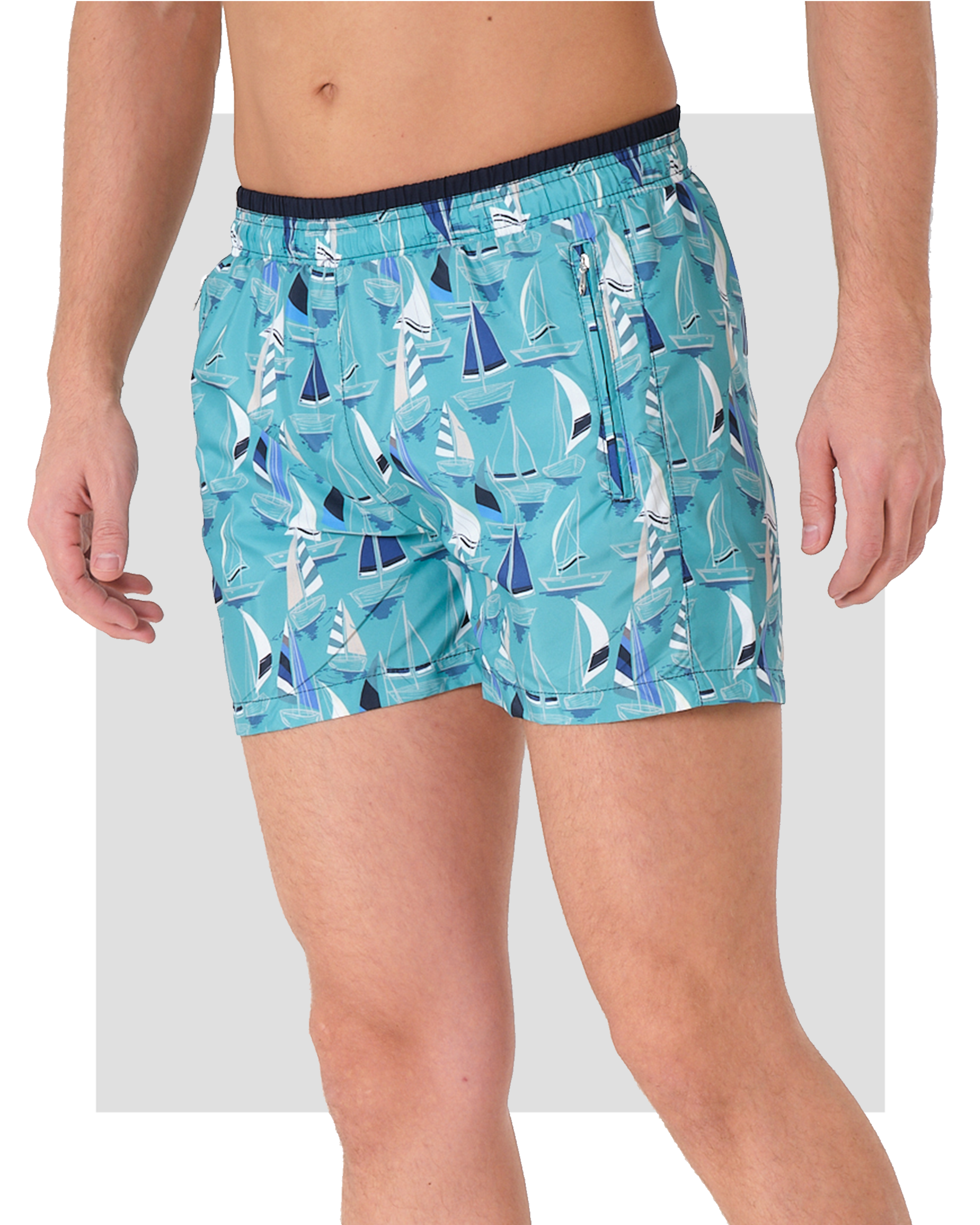 Sailboat Print Men's Swim Shorts