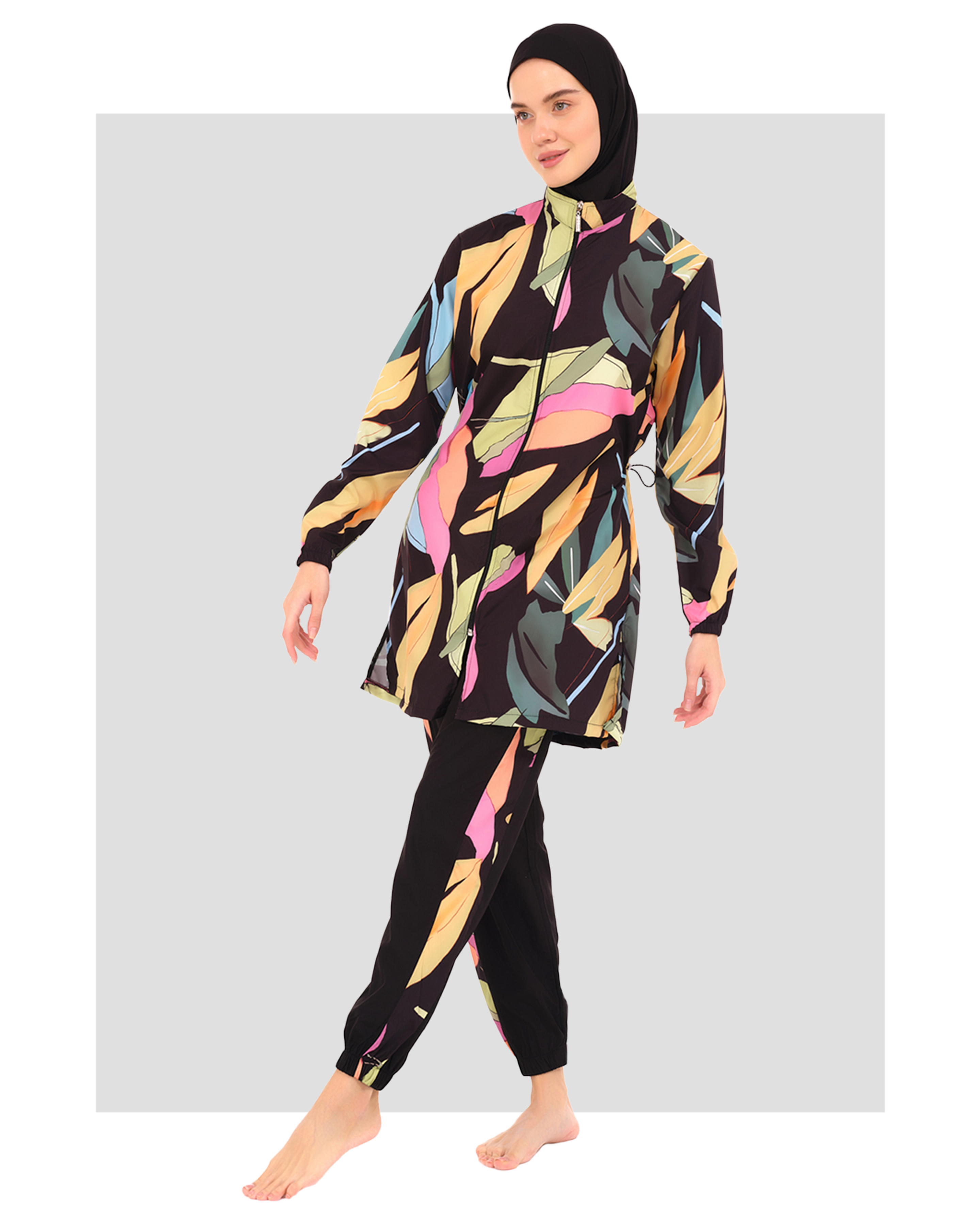 Parachute Fabric Vibrant Tropical  Burkini