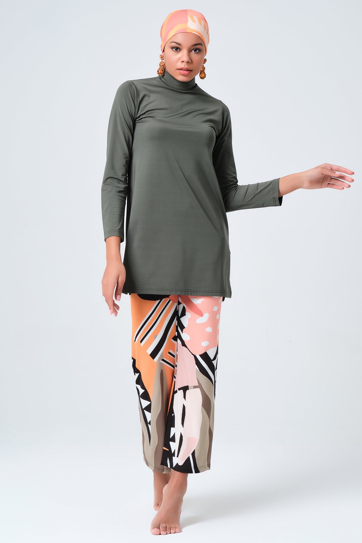 Lycra Fabric Printed Burkini Set