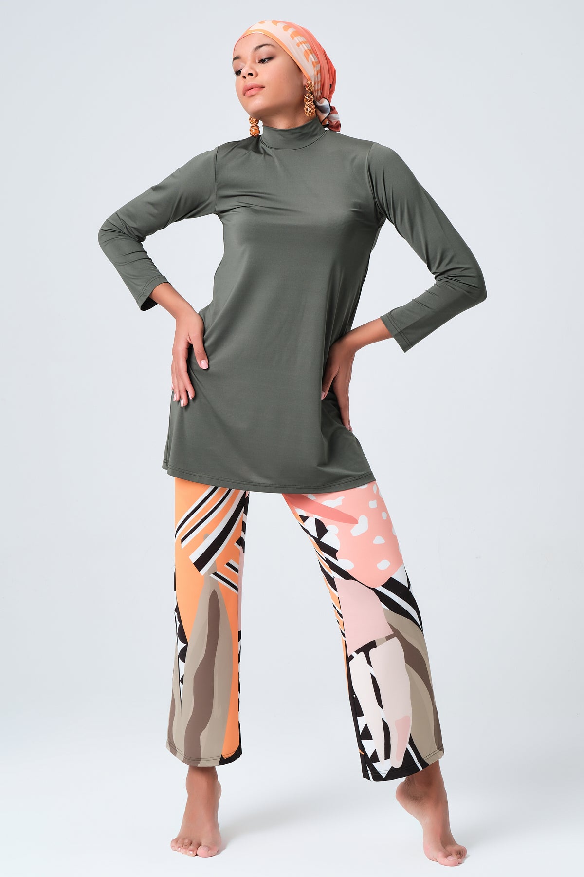 Lycra Fabric Printed Burkini Set