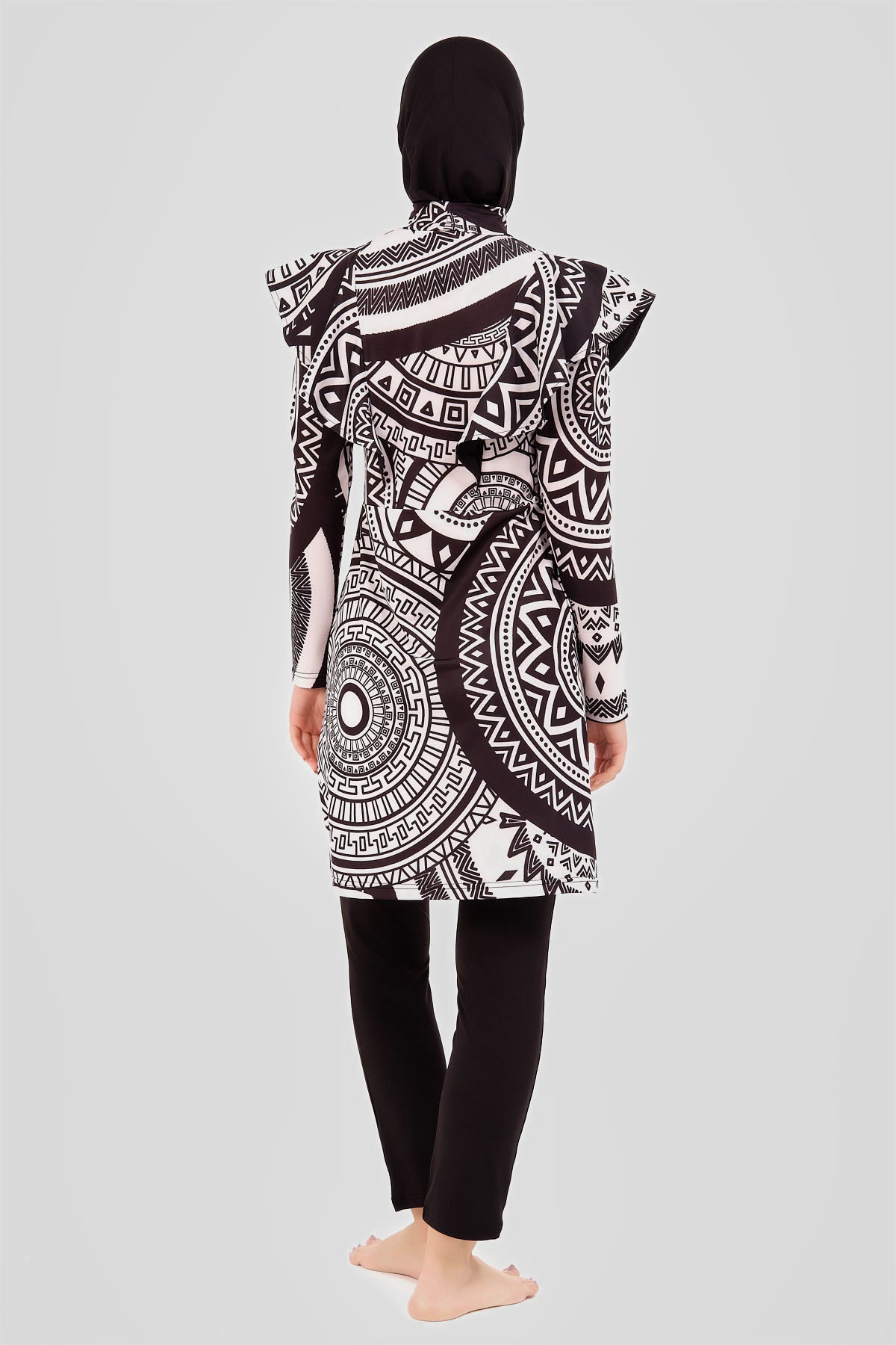 Black Tribal Modest Swimwear