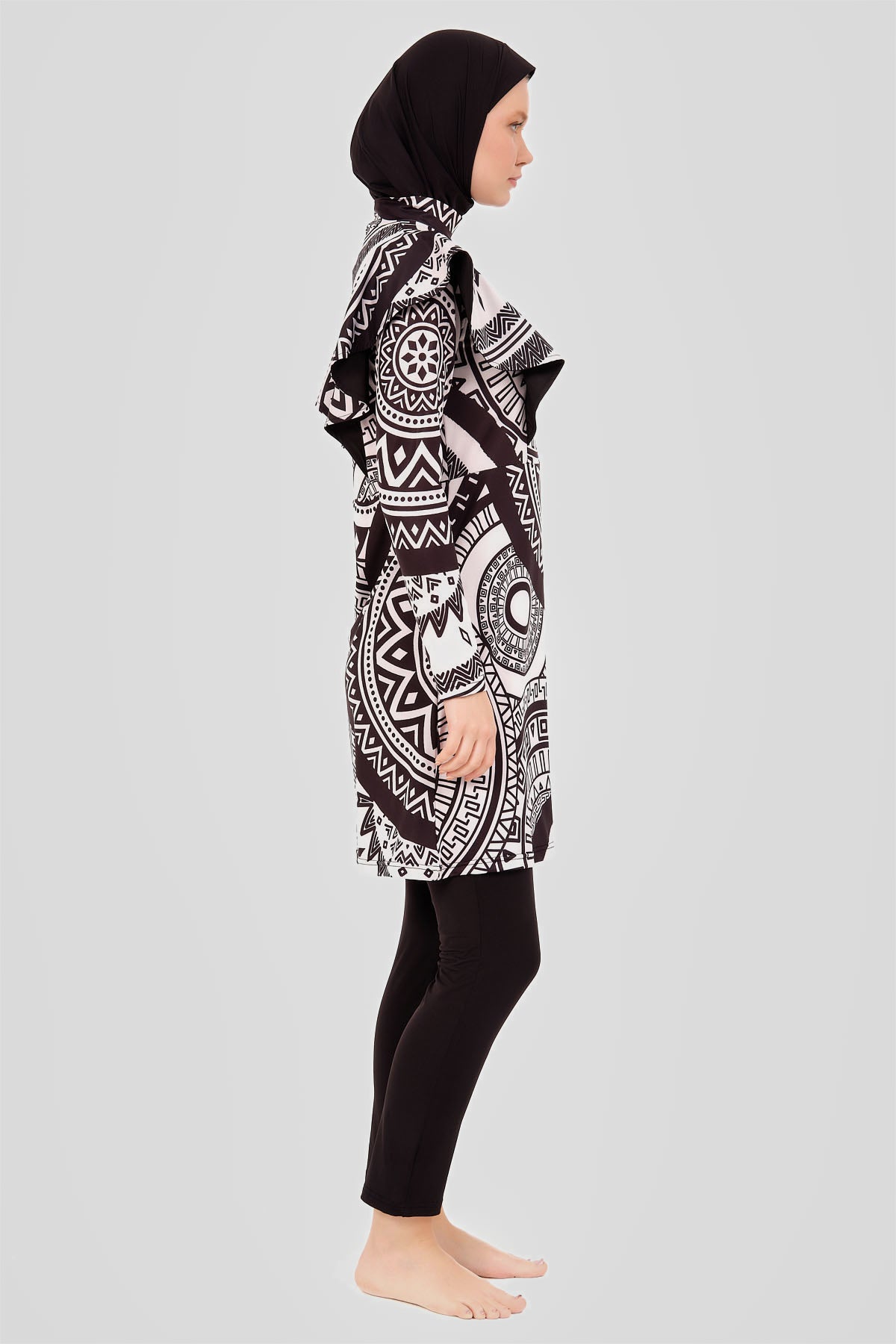 Black Tribal Modest Swimwear