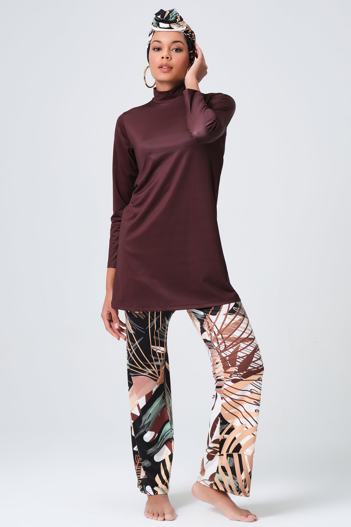 Lycra Fabric Printed Burkini & Kimono