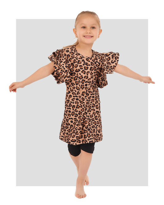 Modest Kids Swimwear Leopard Print