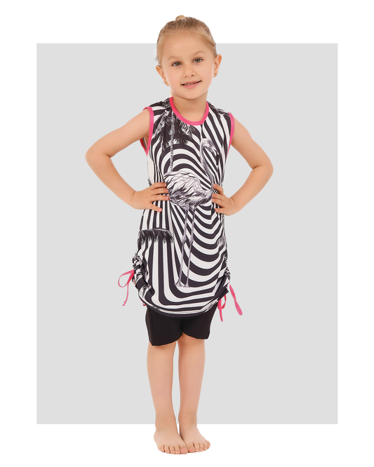 Modest Kids Swimwear Zebra Print