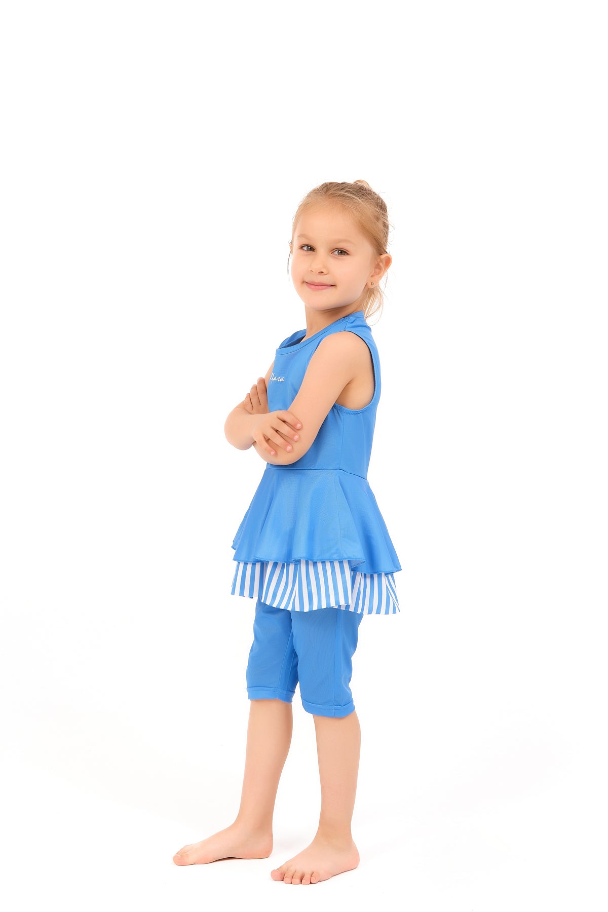 Modest Kids Swimwear Blue Striped