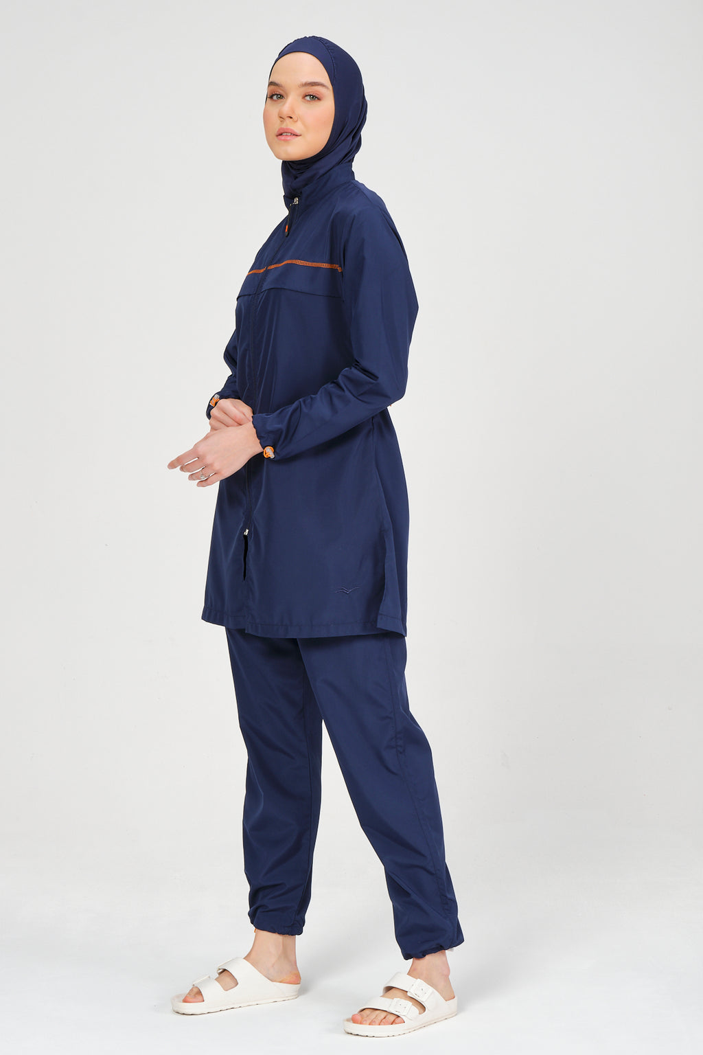 Subtle Detail Sporty Parachute Fabric Burkini