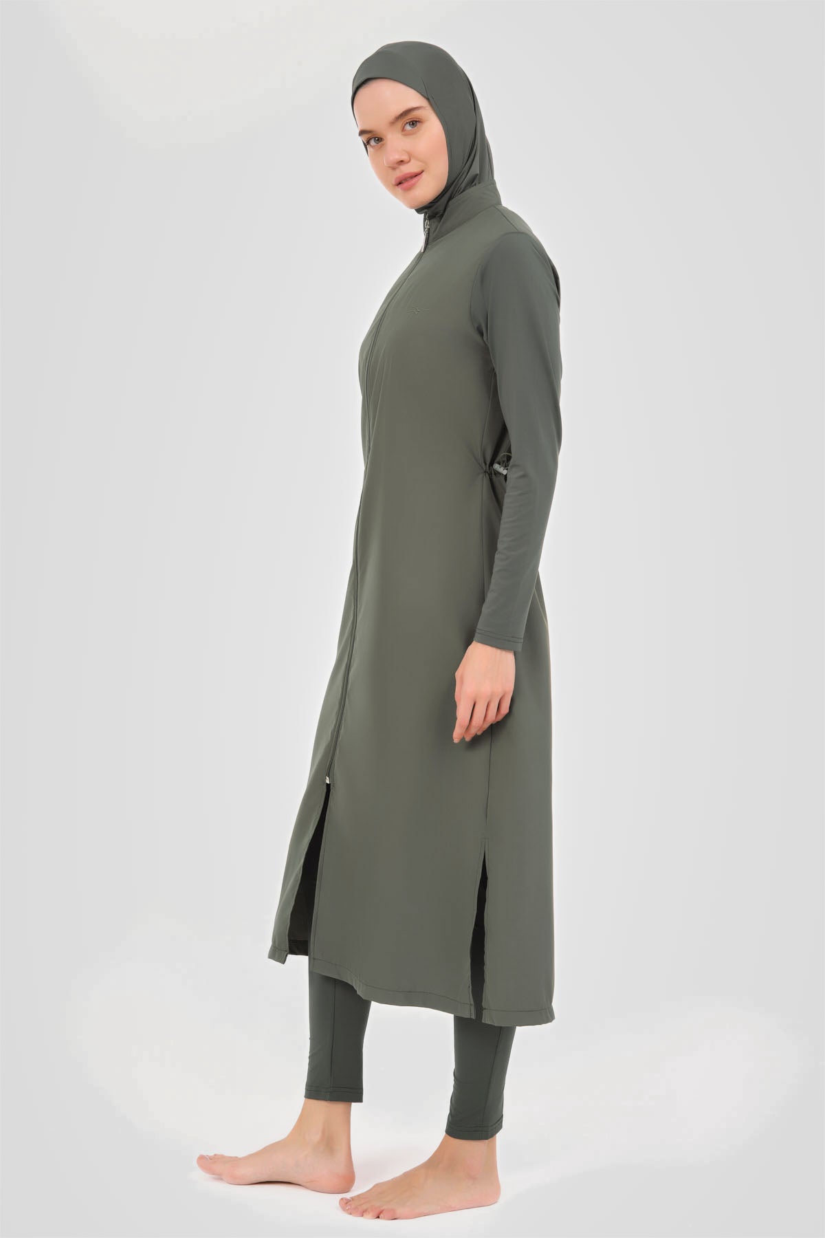 Modest Olive Green Burkini Full-Length