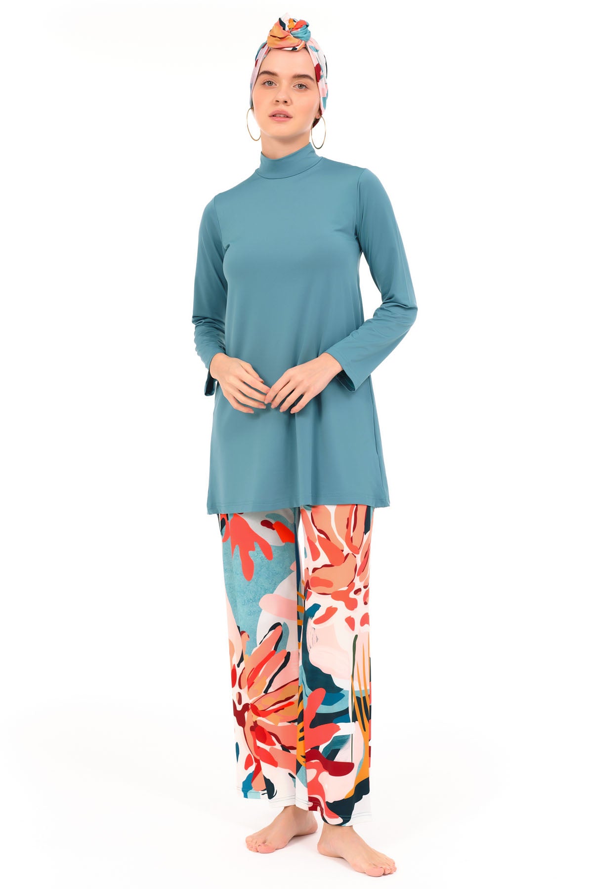 Lycra Fabric Printed Burkini & Kimono