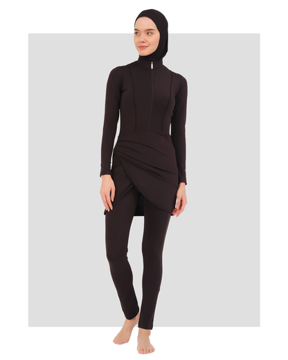 Elegant Modest Black Swimwear Burkini