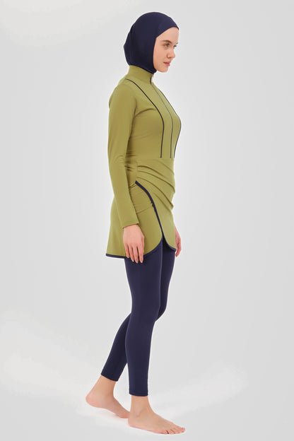 Stylish Olive Green Modest Swimwear Burkini