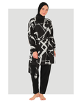 Abstract Print Modest Swimwear Set