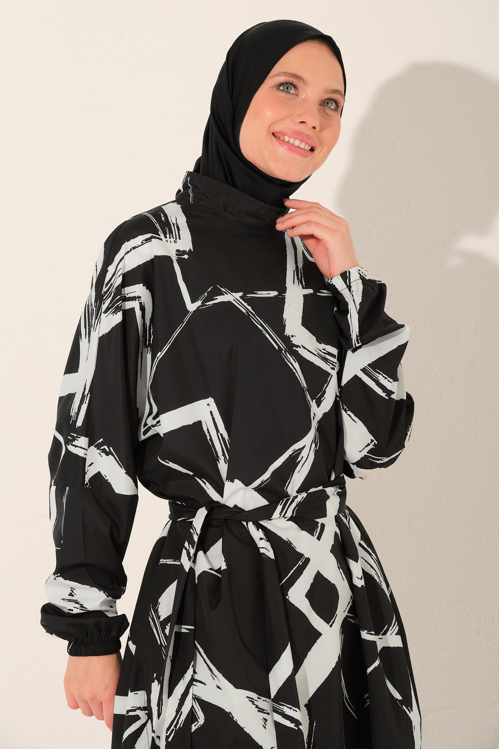 Abstract Print Modest Swimwear Set