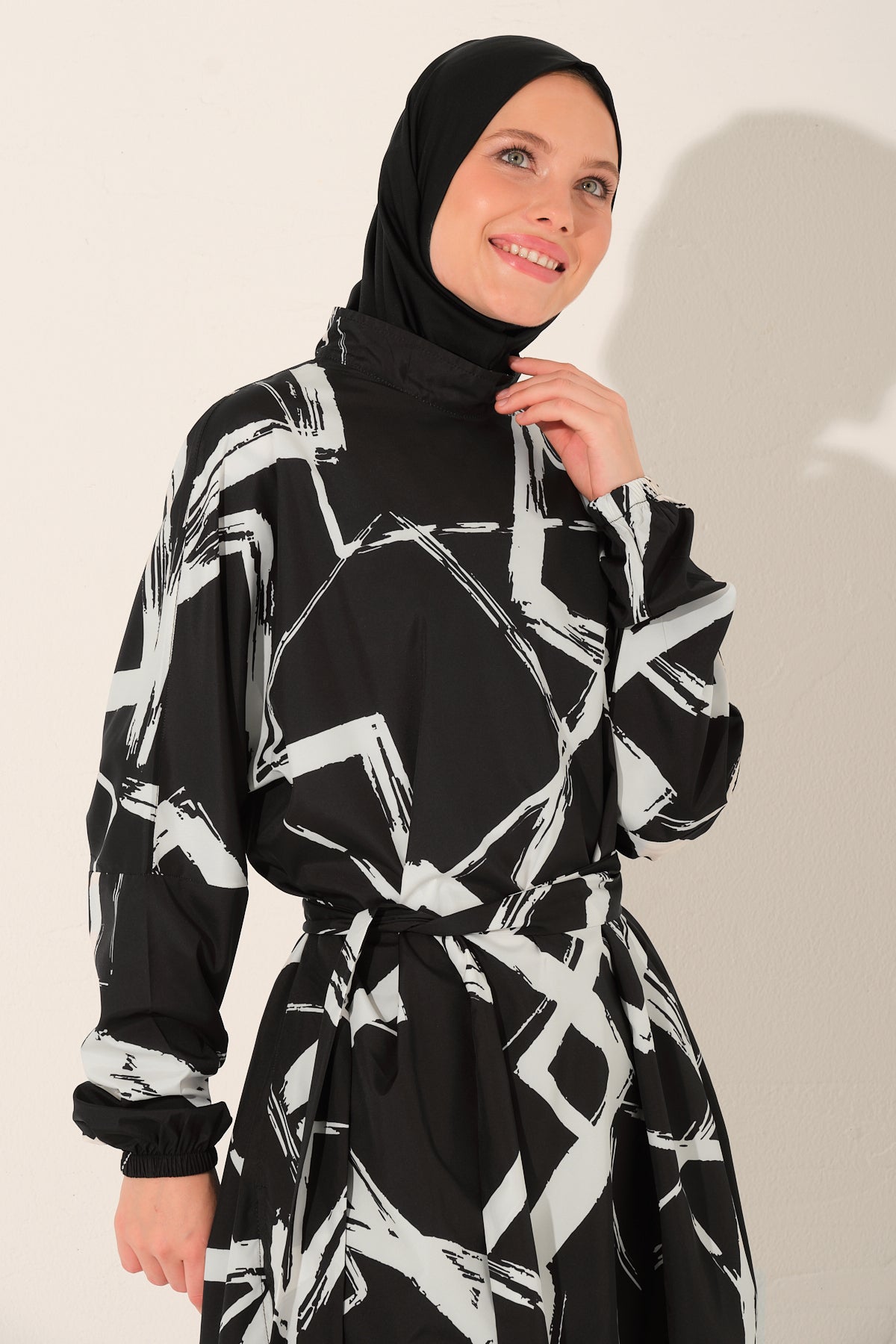 Abstract Print Modest Swimwear Set