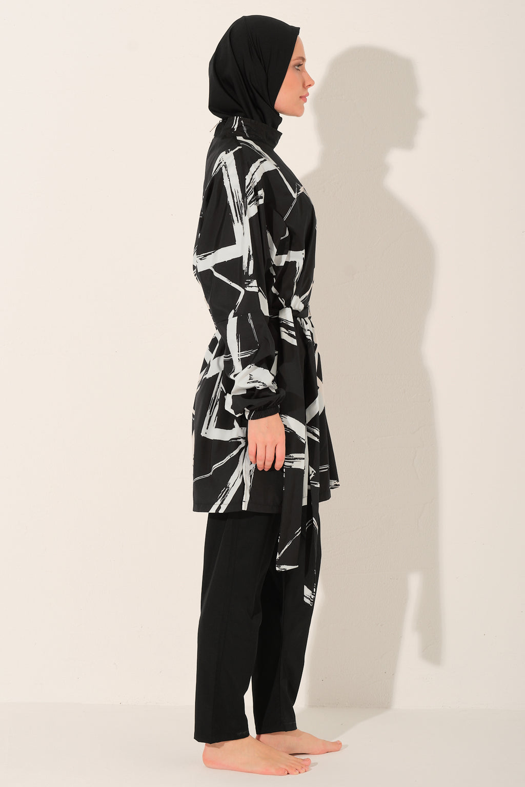 Abstract Print Modest Swimwear Set