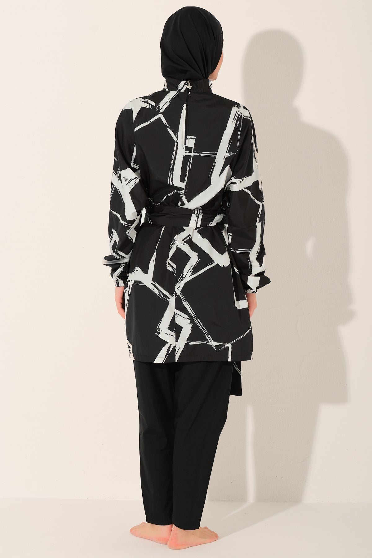 Abstract Print Modest Swimwear Set