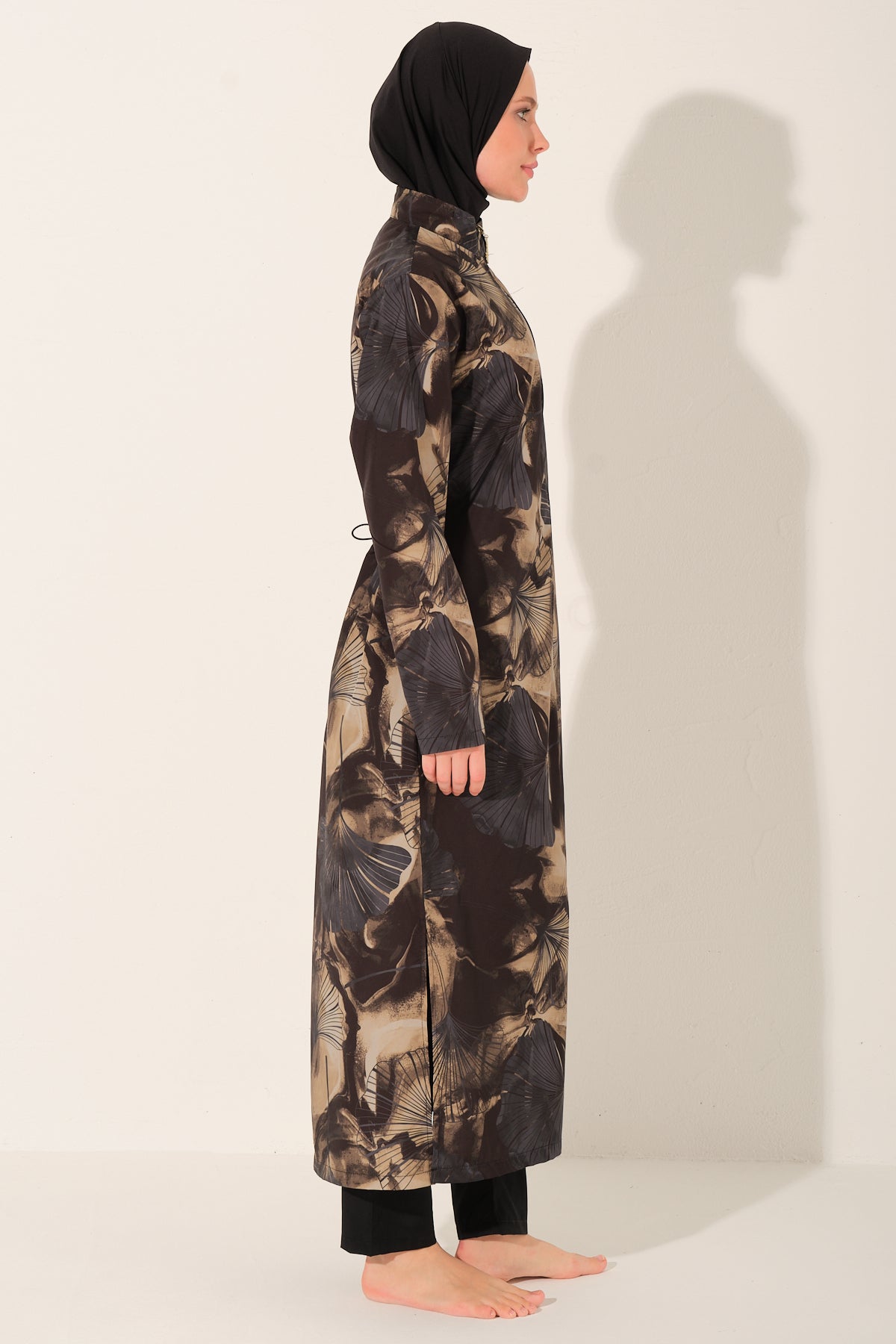 Black Urban Chic Printed Abaya Burkini