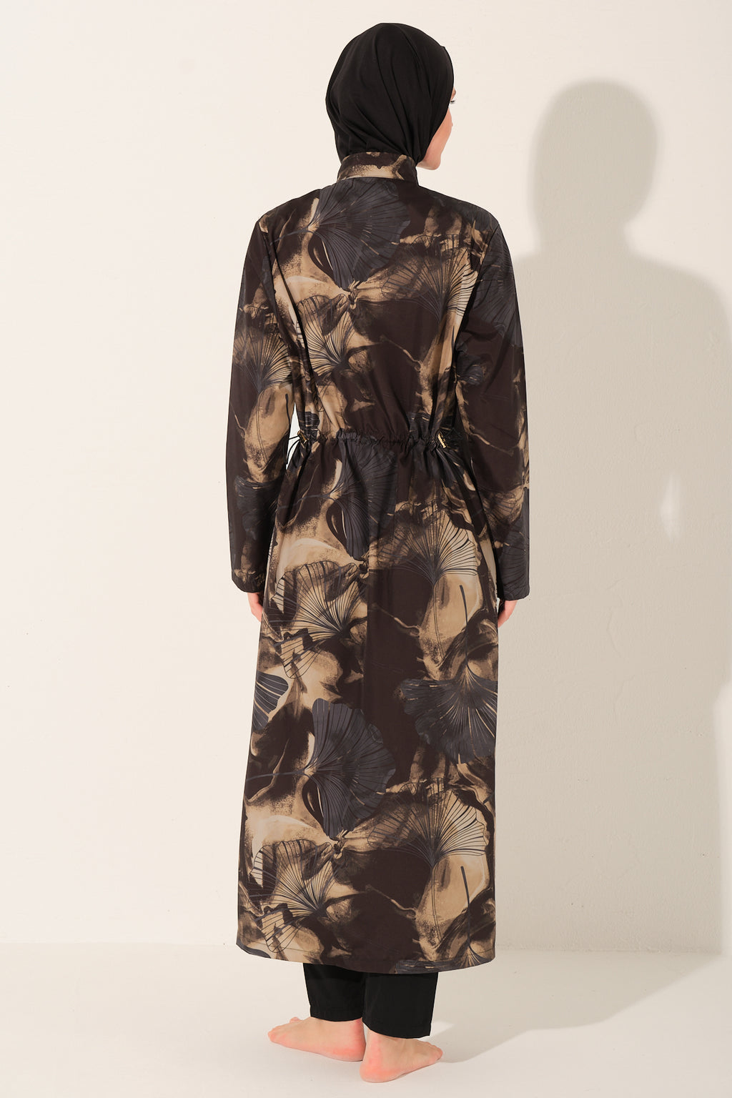 Black Urban Chic Printed Abaya Burkini
