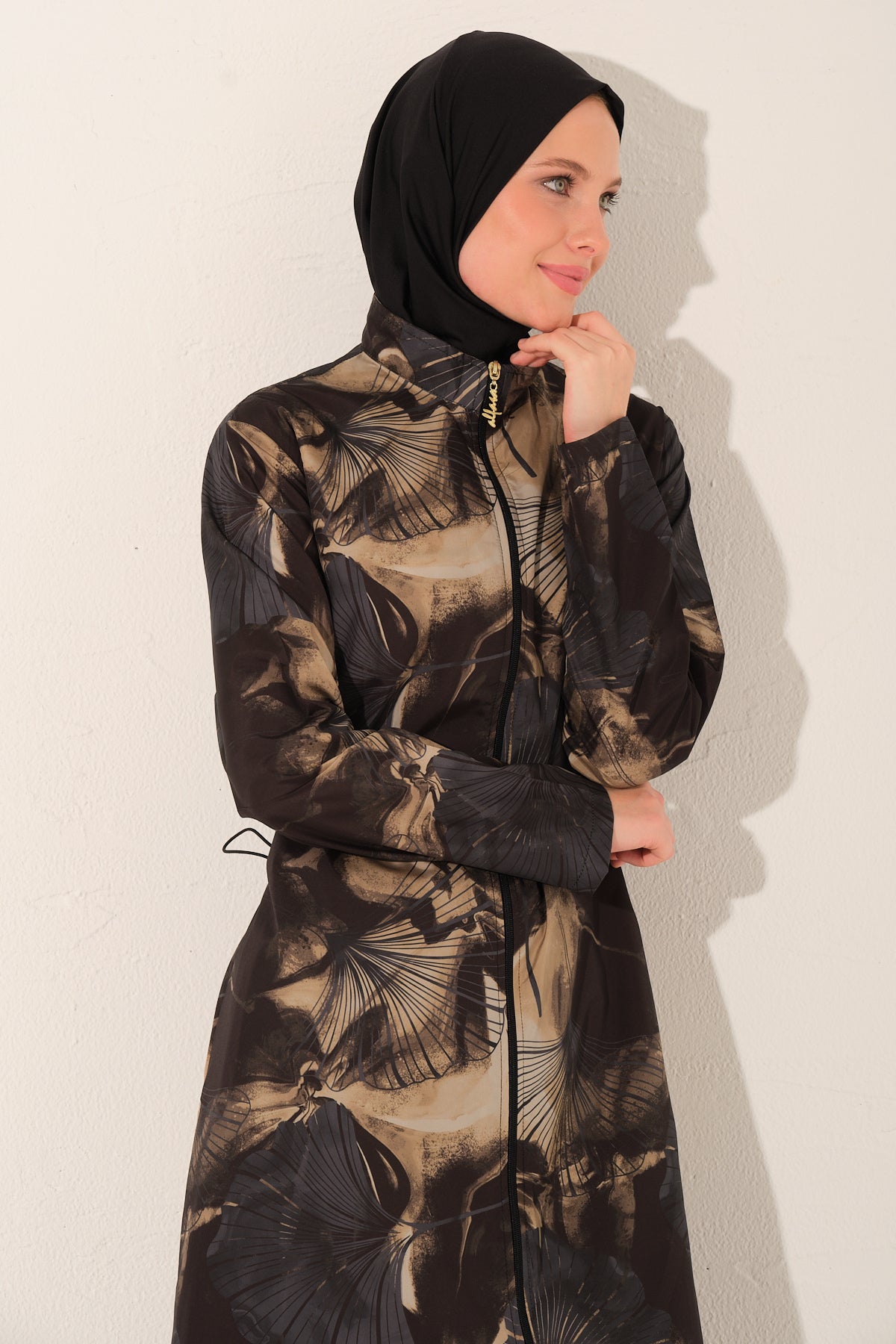 Black Urban Chic Printed Abaya Burkini