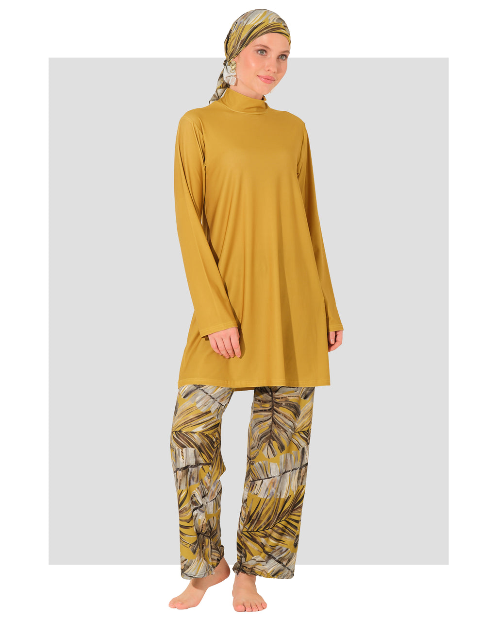 Golden Palm Modest Swimwear Set
