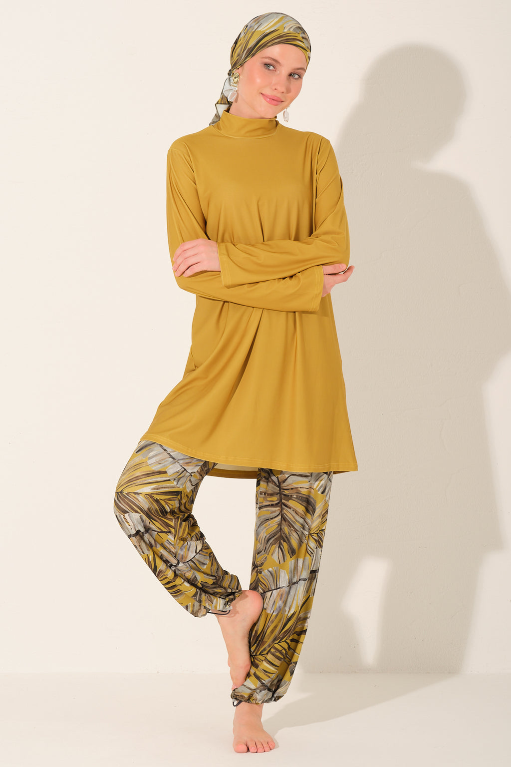 Golden Palm Modest Swimwear Set